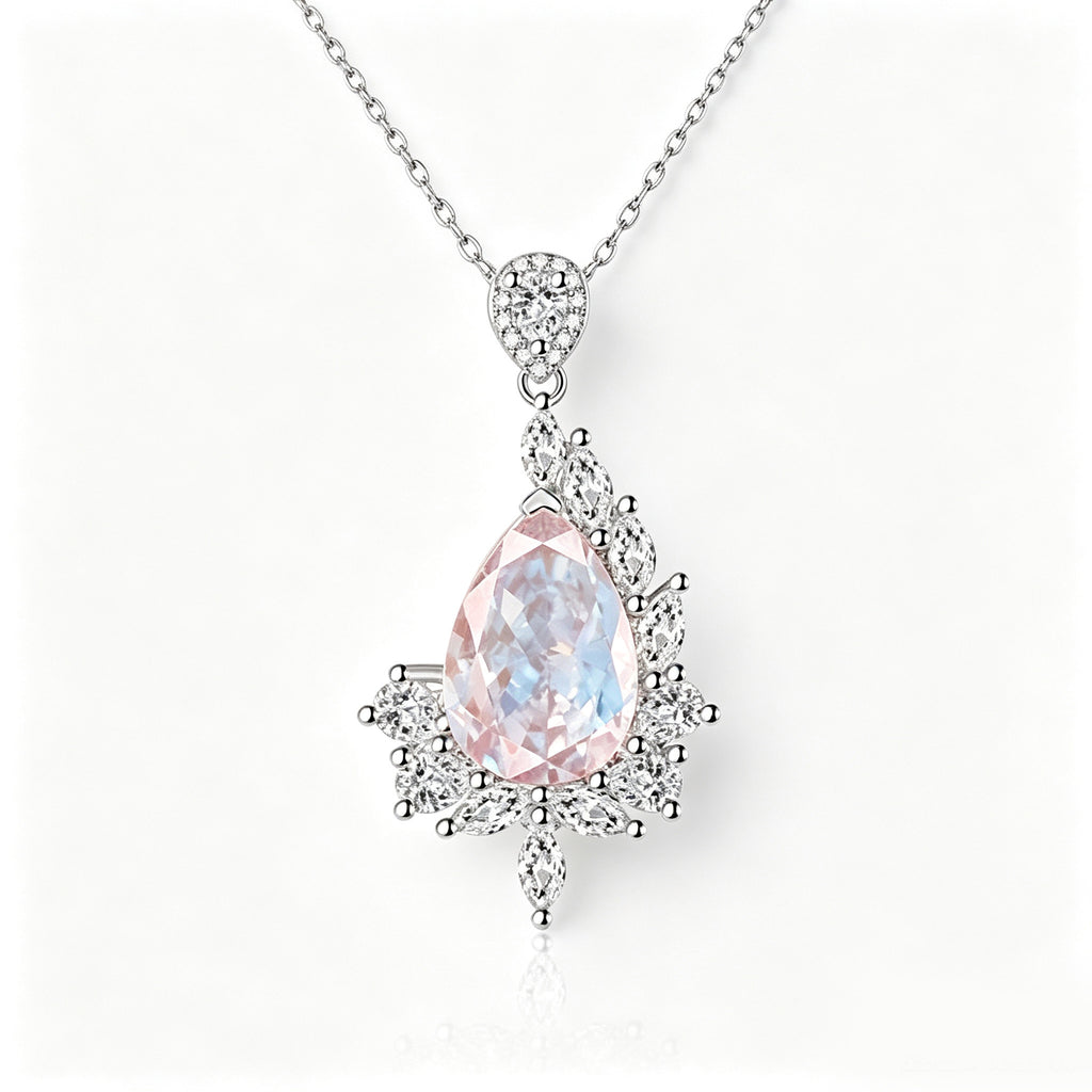 Elegant Teardrop Crystal Vine Pendant Necklace