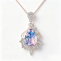 Twilight Gradient Teardrop Crystal Rose Gold Pendant Necklace