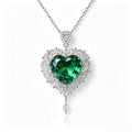 Emerald Heart Filigree Crystal Statement Necklace