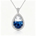 Ocean Horizon Gradient Teardrop Crystal Pendant Necklace