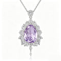 Regal Lavender Teardrop Crystal Cluster Necklace