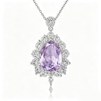 Regal Lavender Teardrop Crystal Cluster Necklace