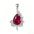 Crimson Teardrop Crystal Asymmetrical Pendant