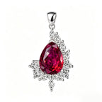 Crimson Teardrop Crystal Asymmetrical Pendant
