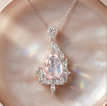 Elegant Teardrop Crystal Vine Pendant Necklace