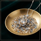 Champagne and Clear Crystal Asymmetrical Teardrop Pendant Necklace