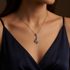 Brilliant Clear Teardrop Crystal Asymmetrical Pendant Necklace