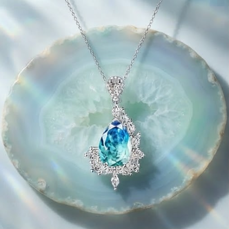 Ocean Breeze Gradient Teardrop Asymmetrical Pendant