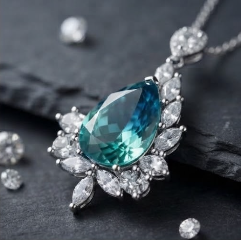 Ocean Breeze Gradient Teardrop Asymmetrical Pendant