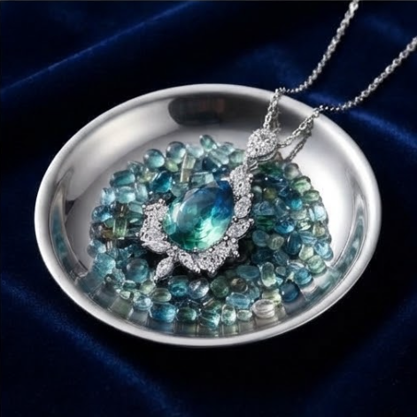 Ocean Breeze Gradient Teardrop Asymmetrical Pendant